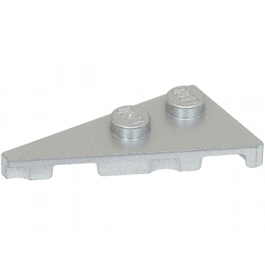 metallic silver wedge plate 4 x 2 left pointed