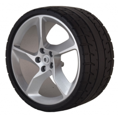 metallic silver wheel 75mm d x 41mm 1 model left side with black tire 87.9 x 44 80280 80279