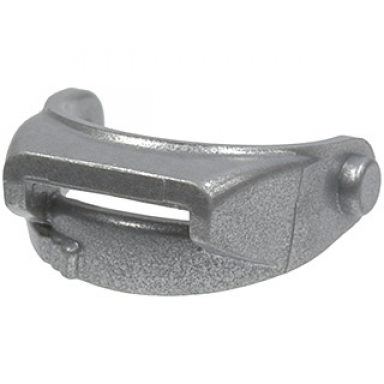 metallic silver minifigure visor with horizontal slit
