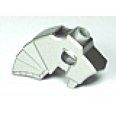 metallic silver horse battle helmet stud on top and 3 neck plates unicorn
