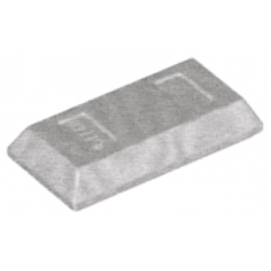 metallic silver minifigure utensil ingot bar
