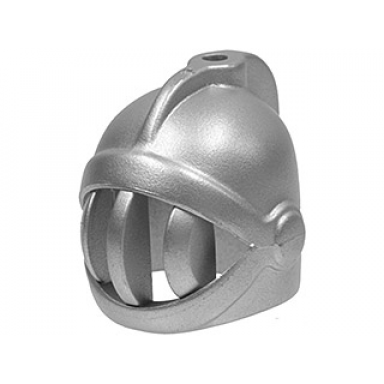 metallic silver minifigure headgear helmet castle with fixed face grille