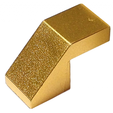 metallic gold slope 45 2 x 1 with cutout without stud