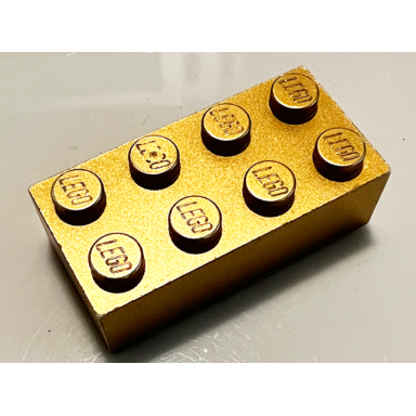 metallic gold brick 2 x 4