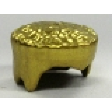 metallic gold minifigure hair flat top with extended sides