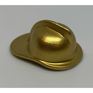 metallic gold minifigure headgear fire helmet