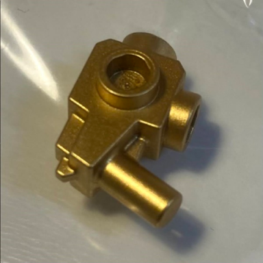 metallic gold minifigure weapon gun blaster with studs on sides bottom and front