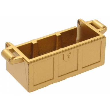 metallic gold container treasure chest bottom with slots in back