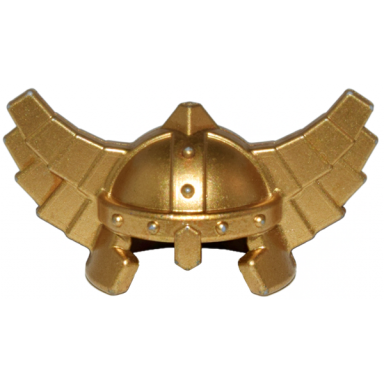 metallic gold minifigure headgear helmet with wings