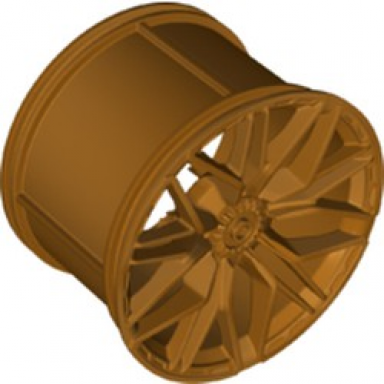 metallic gold wheel 62.3mm d x 42mm technic racing large with 10 y spokes