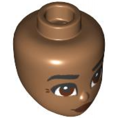 mini doll head friends with black eyebrows reddish brown lips and eyes with wrinkles and closed mouth smile pattern