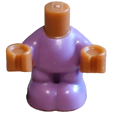 micro doll body baby toddler with molded medium lavender jumpsuit coverall pattern
