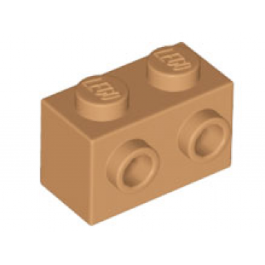medium nougat brick modified 1 x 2 with studs on 1 side