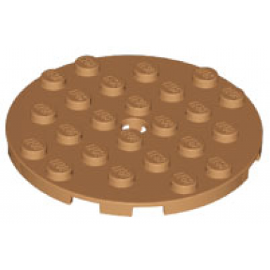 medium nougat plate round 6 x 6 with hole