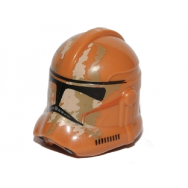 medium nougat minifigure headgear helmet sw clone trooper phase 2 with tan and dark tan camouflage pattern