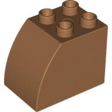 medium nougat duplo brick 2 x 3 x 2 slope curved