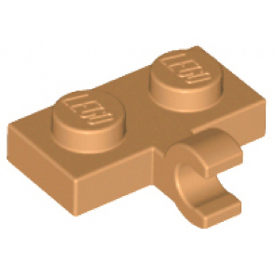 medium nougat plate modified 1 x 2 with clip on side horizontal grip