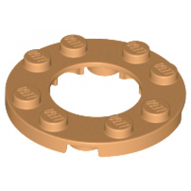 medium nougat plate round 4 x 4 with 2 x 2 round open center