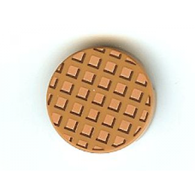 tile round 2 x 2 with bottom stud holder with waffle pattern