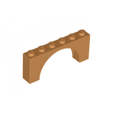medium nougat arch 1 x 6 x 2 - medium thick top without reinforced underside