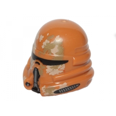 medium nougat minifigure headgear helmet sw airborne clone trooper with tan and dark tan camouflage pattern