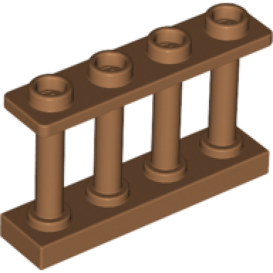 medium nougat fence 1 x 4 x 2 spindled with 4 studs