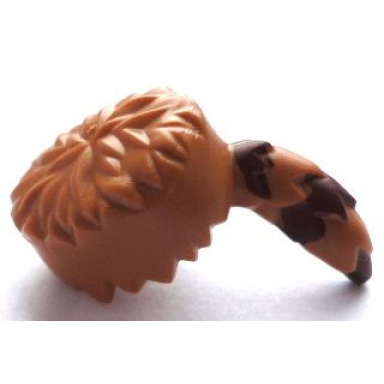 medium nougat minifigure headgear raccoon skin cap with reddish brown tail rings pattern