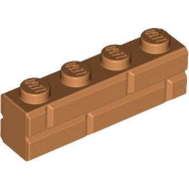 medium nougat brick modified 1 x 4 with masonry profile