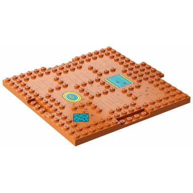 brick modified 16 x 16 x 2 3 with 1 x 4 indentations and 1 x 4 plate with wood grain paw prints rugs and dog bed pattern