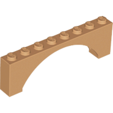 medium nougat arch 1 x 8 x 2 raised