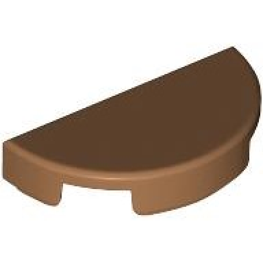 medium nougat tile round 1 x 2 half