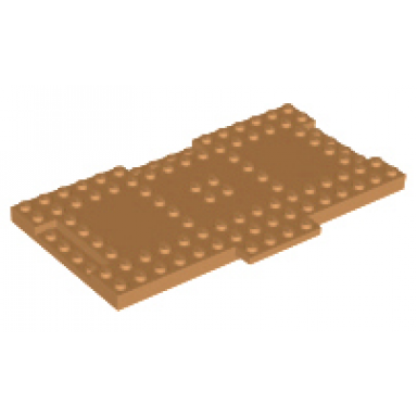 medium nougat brick modified 8 x 16 x 2 3 with 1 x 4 indentations and 1 x 4 plate