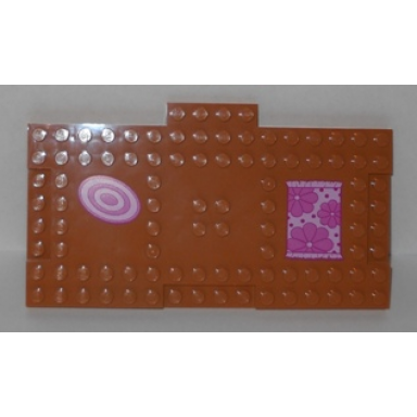 medium nougat brick modified 8 x 16 with 1 x 4 indentations and 1 x 4 plate with floor mats pattern