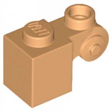 medium nougat brick modified 1 x 1 with scroll with hollow stud