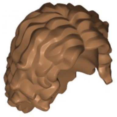 medium nougat minifigure hair female long tousled with center part