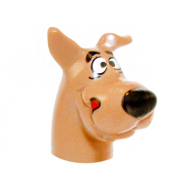 medium nougat dog head great dane scooby-doo with black nose and red tongue licking chops pattern