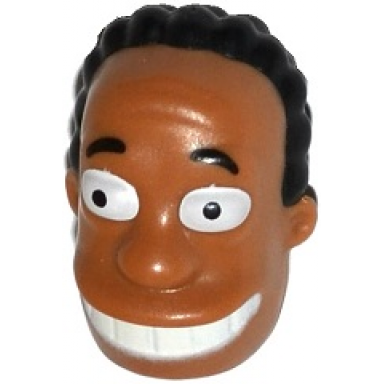 medium nougat minifigure head modified simpsons dr hibbert with black hair pattern