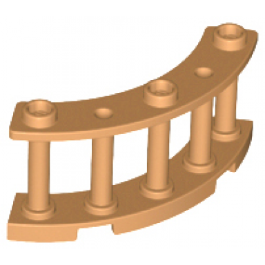 medium nougat fence 4 x 4 x 2 quarter round spindled with 3 studs