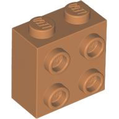 medium nougat brick modified 1 x 2 x 1 2 3 with studs on side