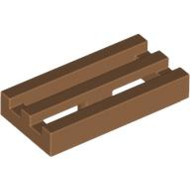 medium nougat tile modified 1 x 2 grille with bottom groove