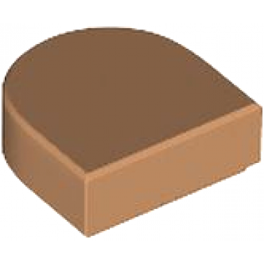 medium nougat tile round 1 x 1 half circle extended