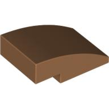 medium nougat slope curved 3 x 2