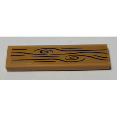 medium nougat tile 1 x 4 with wood grain pattern sticker - set 41369