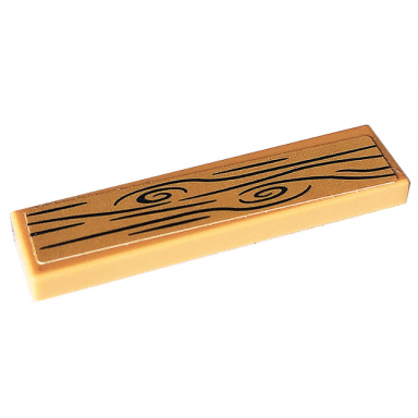 medium nougat tile 1 x 4 with wood grain on medium nougat background pattern sticker - set 41703