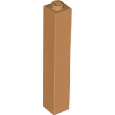 medium nougat brick 1 x 1 x 5 - solid stud