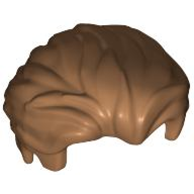 medium nougat minifigure hair swept back with slight widows peak and short sideburns