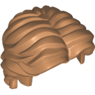 medium nougat minifigure hair short wavy with center part