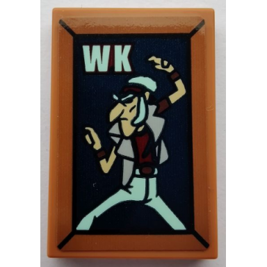 medium nougat tile 2 x 3 with frame wk picture of man on dark blue background pattern sticker - set 75551