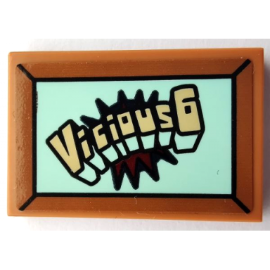 medium nougat tile 2 x 3 with frame vicious6 on light aqua background pattern sticker - set 75551