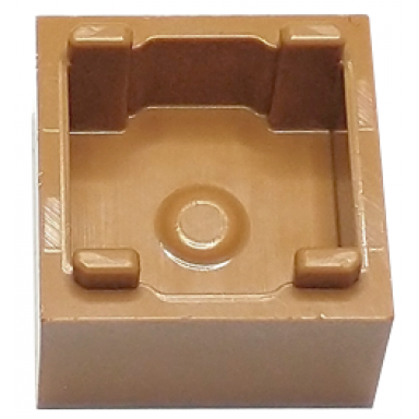medium nougat container box 2 x 2 x 1 - top opening with raised inner bottom